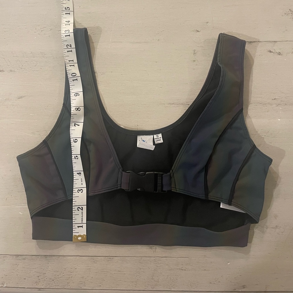 iHeartRaves Middle of Nowhere Rainbow Reflective Speed Clasp Bra Top - Picture 8 of 9